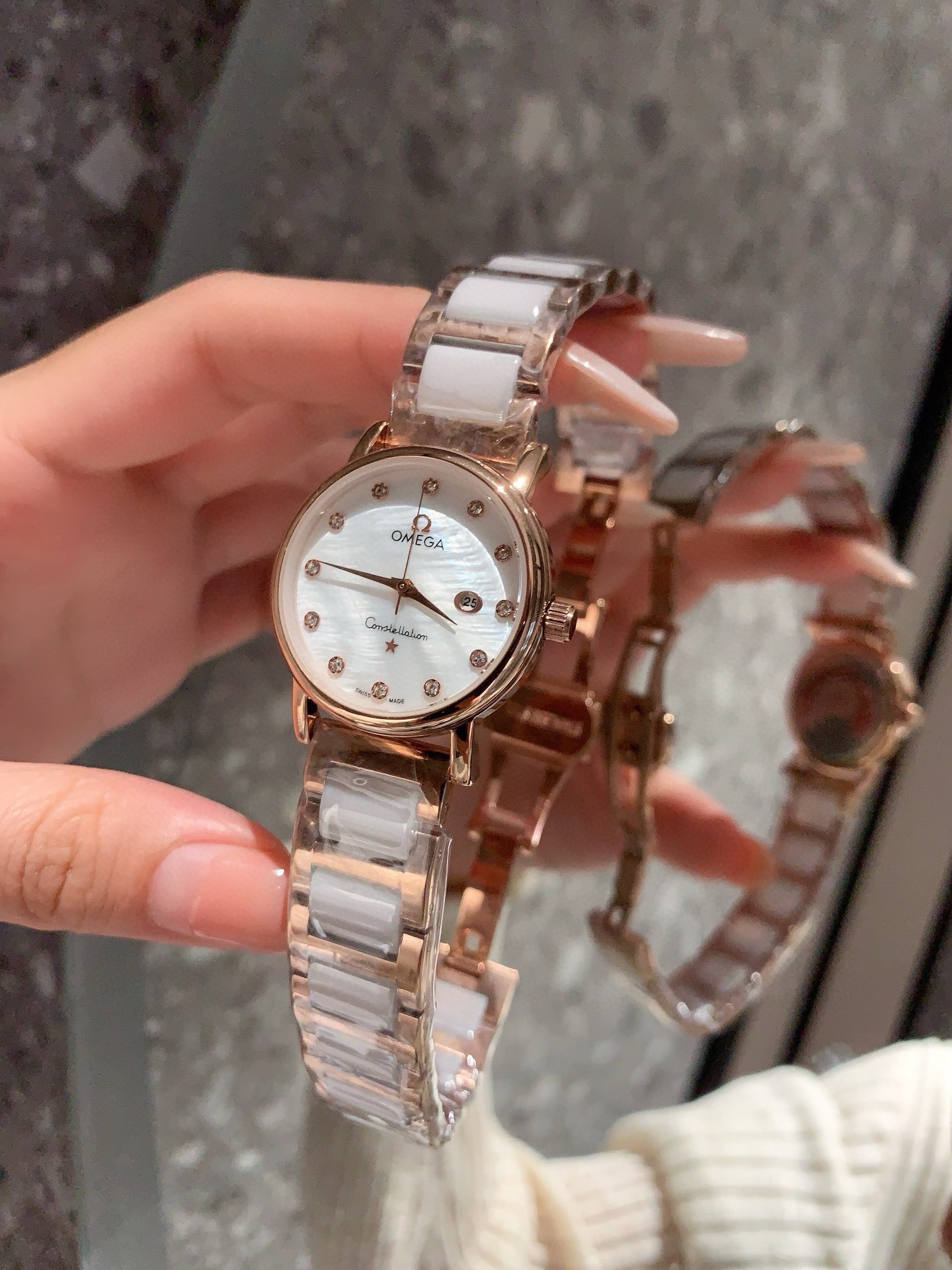 オメガ［Omega］ デ・ヴィル ディーフライ シリーズ レディース クォーツ ワッチ30MM