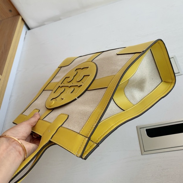 トリー バーチ「Tory Burch」ビッグロゴ カラーブロック トート/ハンドバッグ