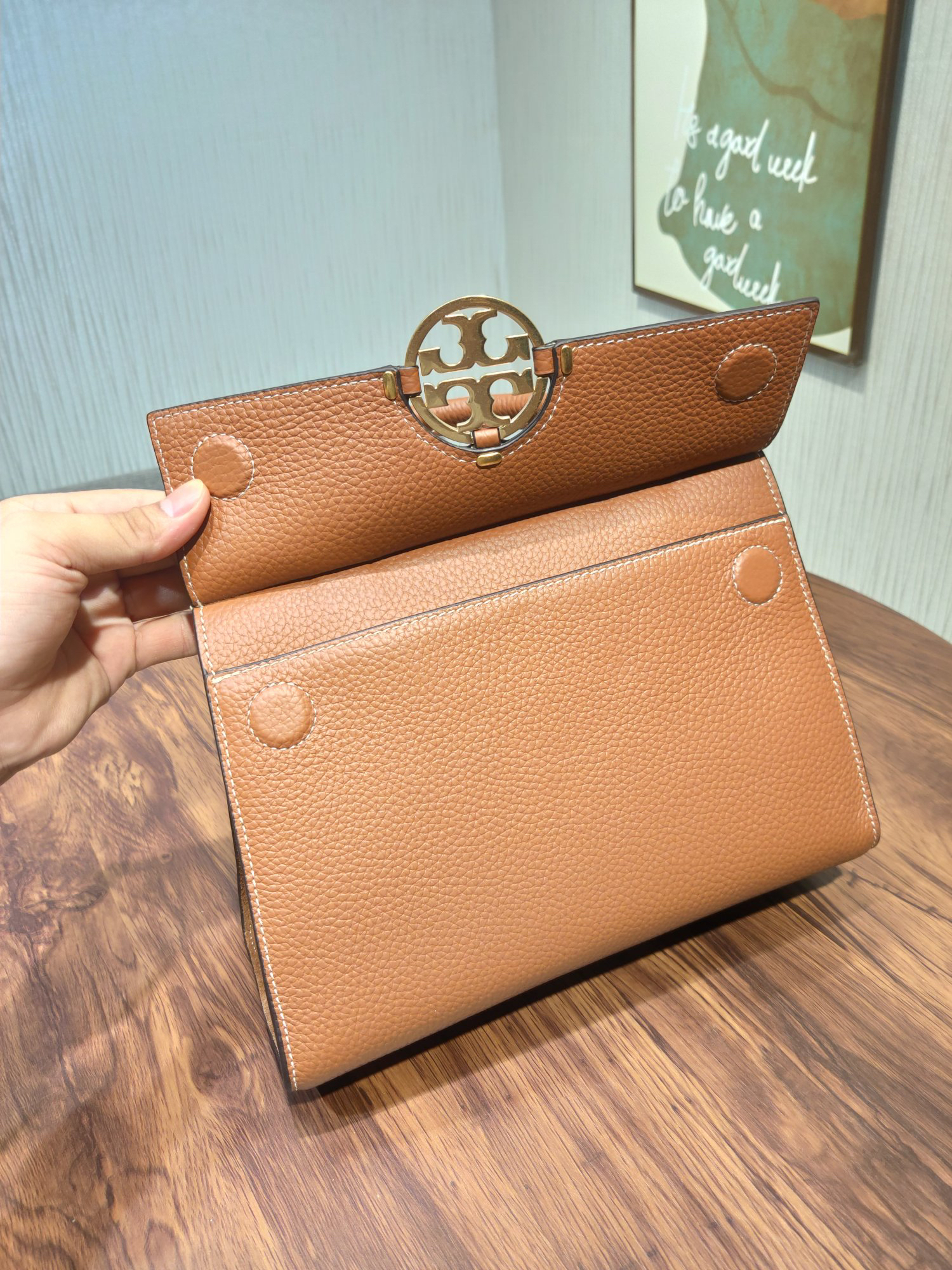 トリー バーチ「Tory Burch」ミラー ピーブレザー ハンドバッグ