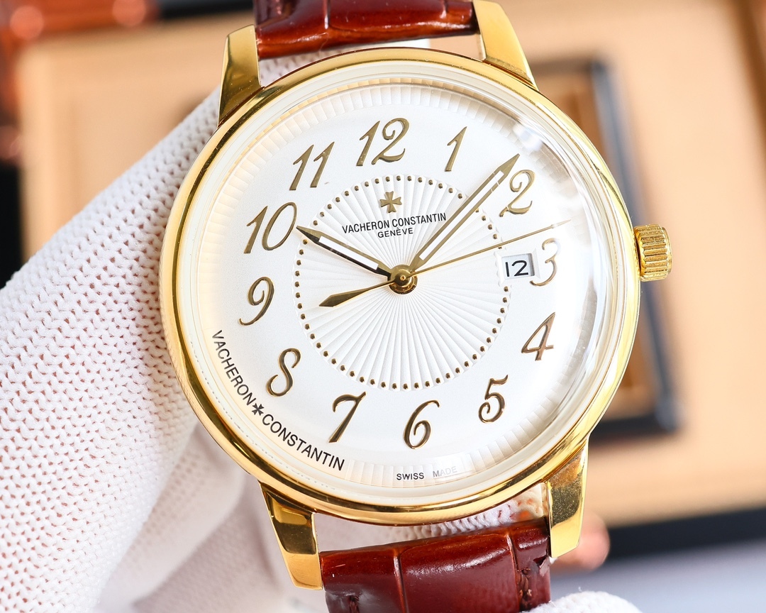 ヴァシュロン・コンスタンタン「Vacheron Constantin」アクリスタル ドーム型ガラス メンズウォッチ40MM