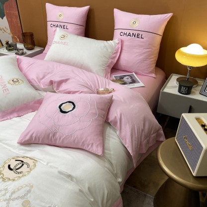 シャネル「Chanel」プレミアムコットン ゴールド＆シルバー刺繍 4点セット