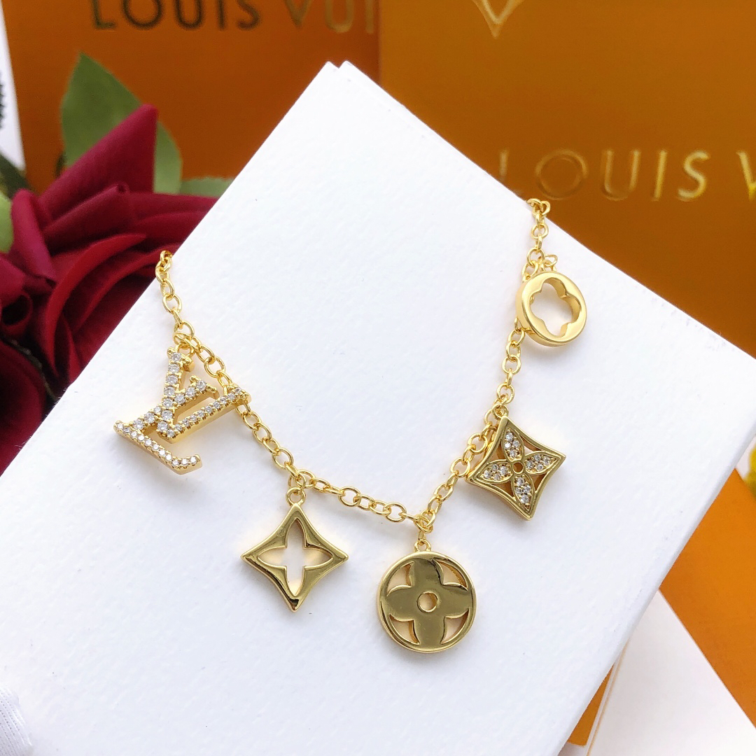 ルイ・ヴィトン「Louis Vuitton」Monogram Blossom オープンワーク ブレスレット（ブレスレット）20CM