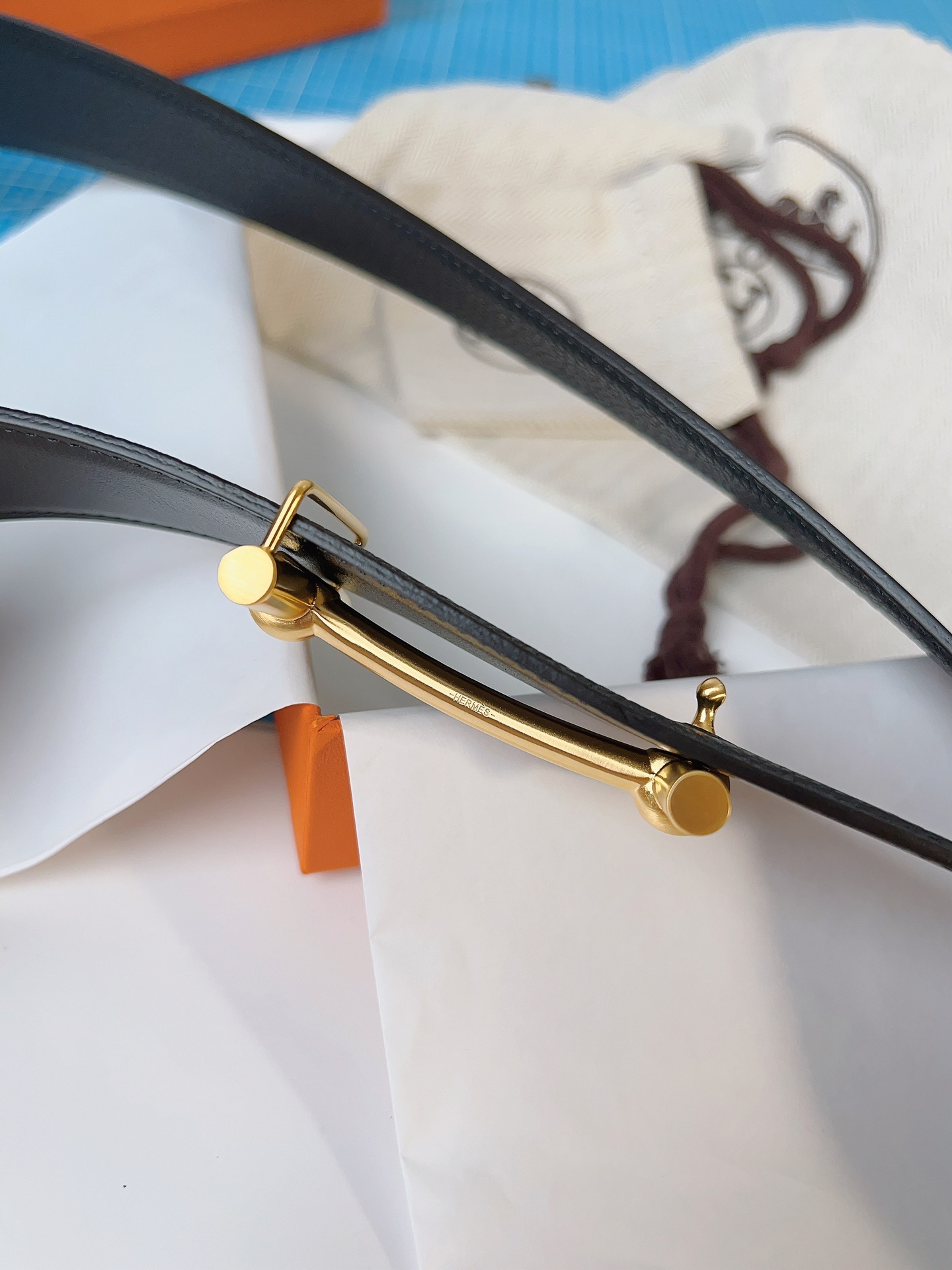 エルメス「Hermès」 ダブルフェイス トゴ革 ベルト100MM