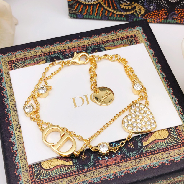 ディオール「Dior」2025 オートクチュール ダブルハートブレスレット20CM