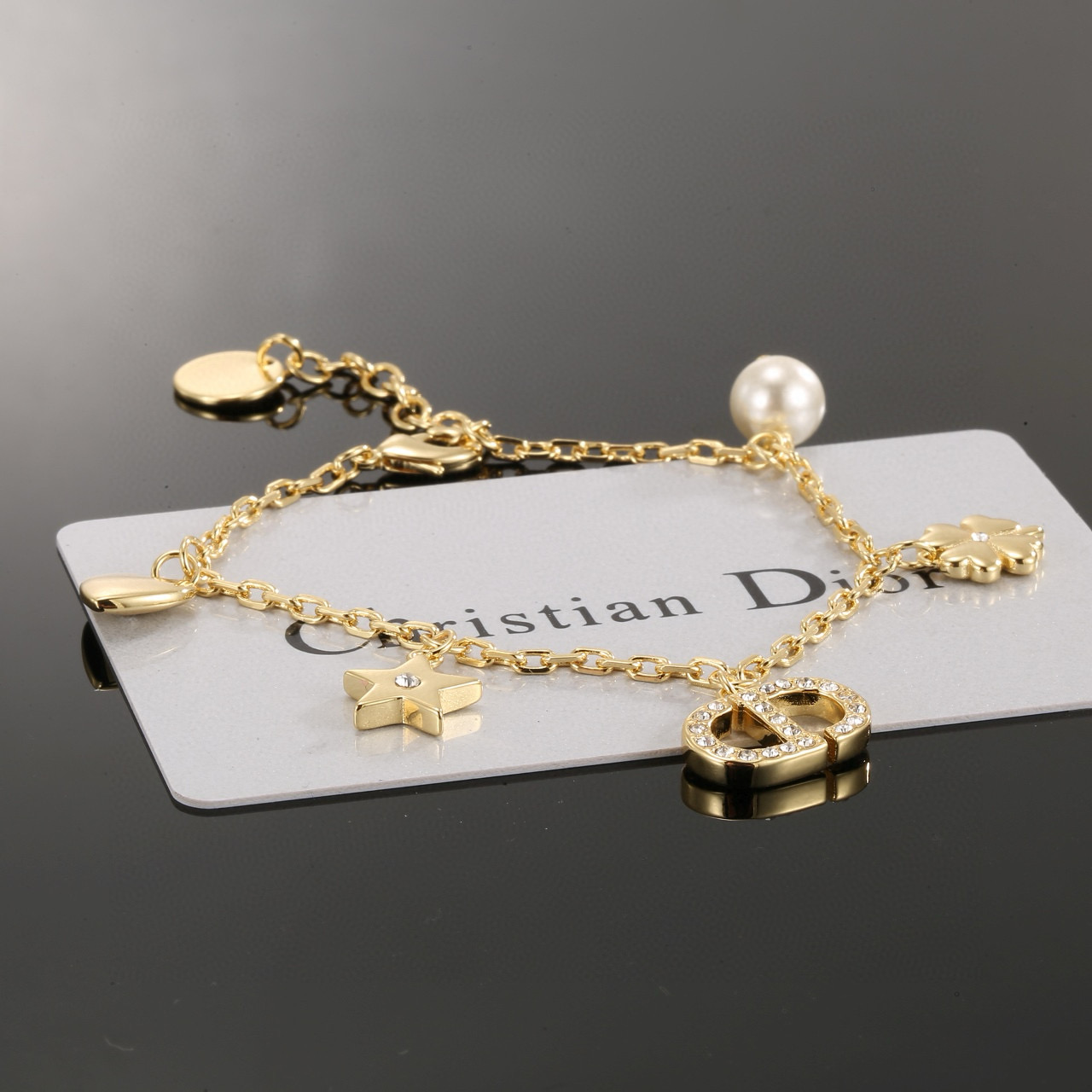ディオール「Dior」PETIT CD パール ブレスレット18CM