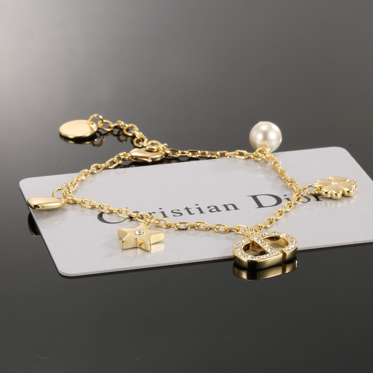 ディオール「Dior」PETIT CD パール ブレスレット18CM