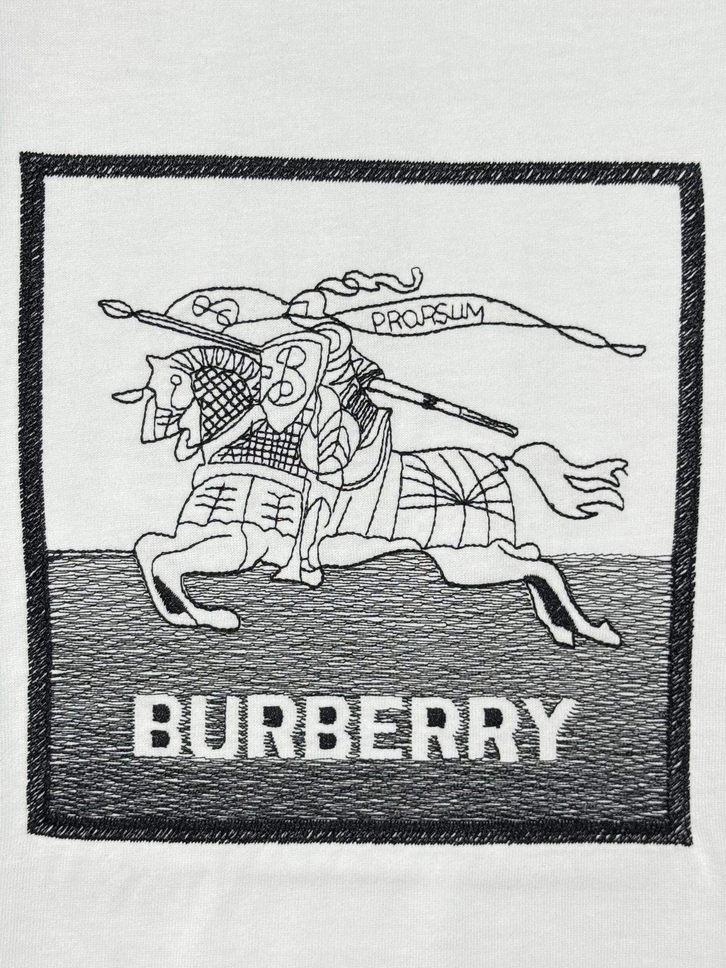 バーバリー「Burberry」インクウォッシュ エンブロイダリー ホース Tシャツ
