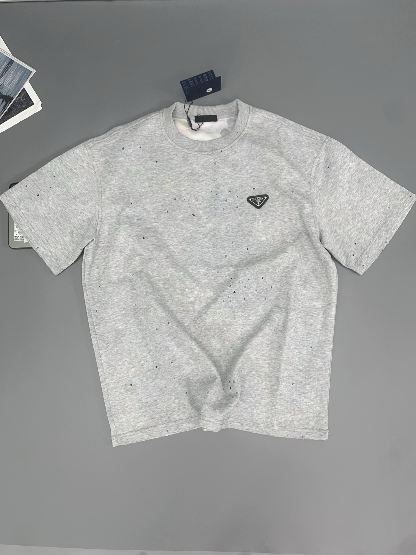 プラダ「Prada」2025SS メンズ ディストレスド パッチワーク スタープリントTシャツ