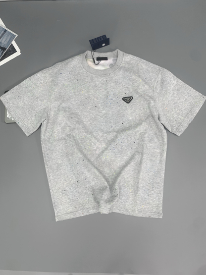 プラダ「Prada」2025SS メンズ ディストレスド パッチワーク スタープリントTシャツ