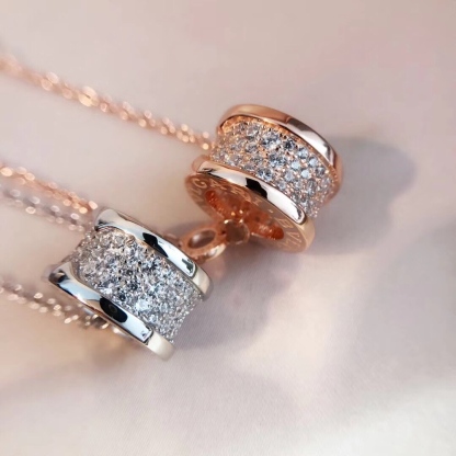 ブルガリ「Bvlgari」B.zero1 フルダイヤモンド ネックレス44mm