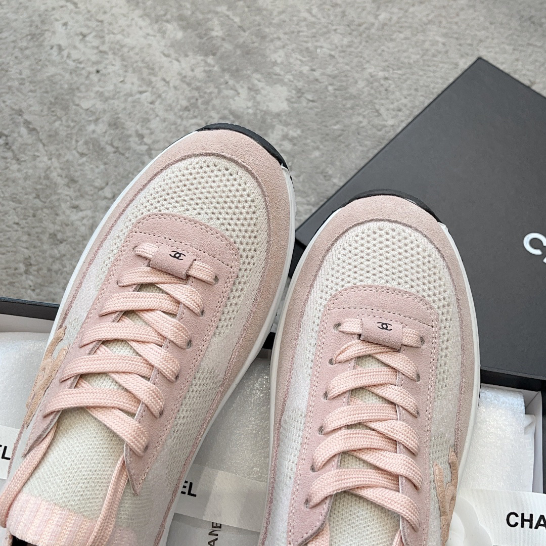 シャネル「Chanel」23B メッシュスニーカー レザートリム
