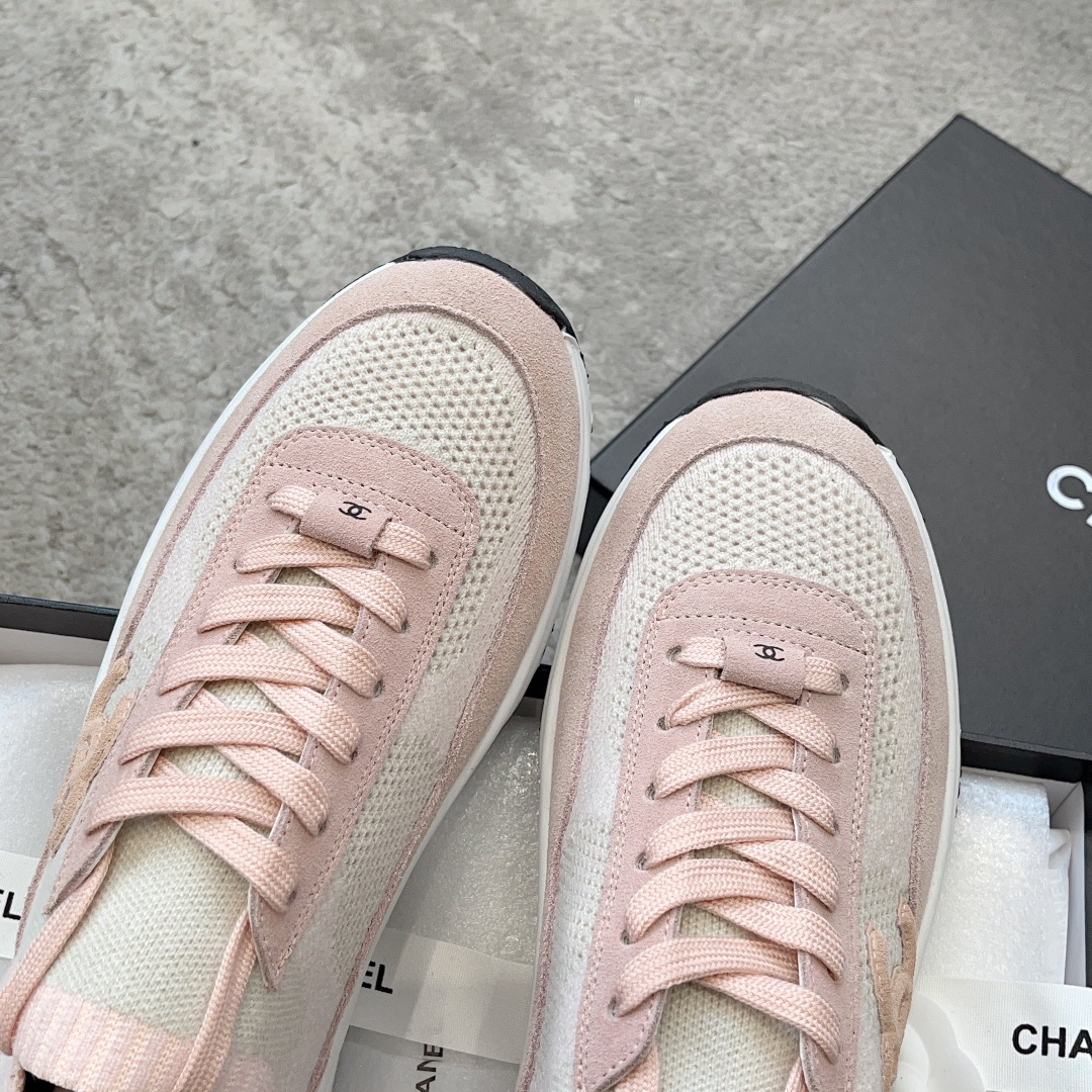 シャネル「Chanel」23B メッシュスニーカー レザートリム