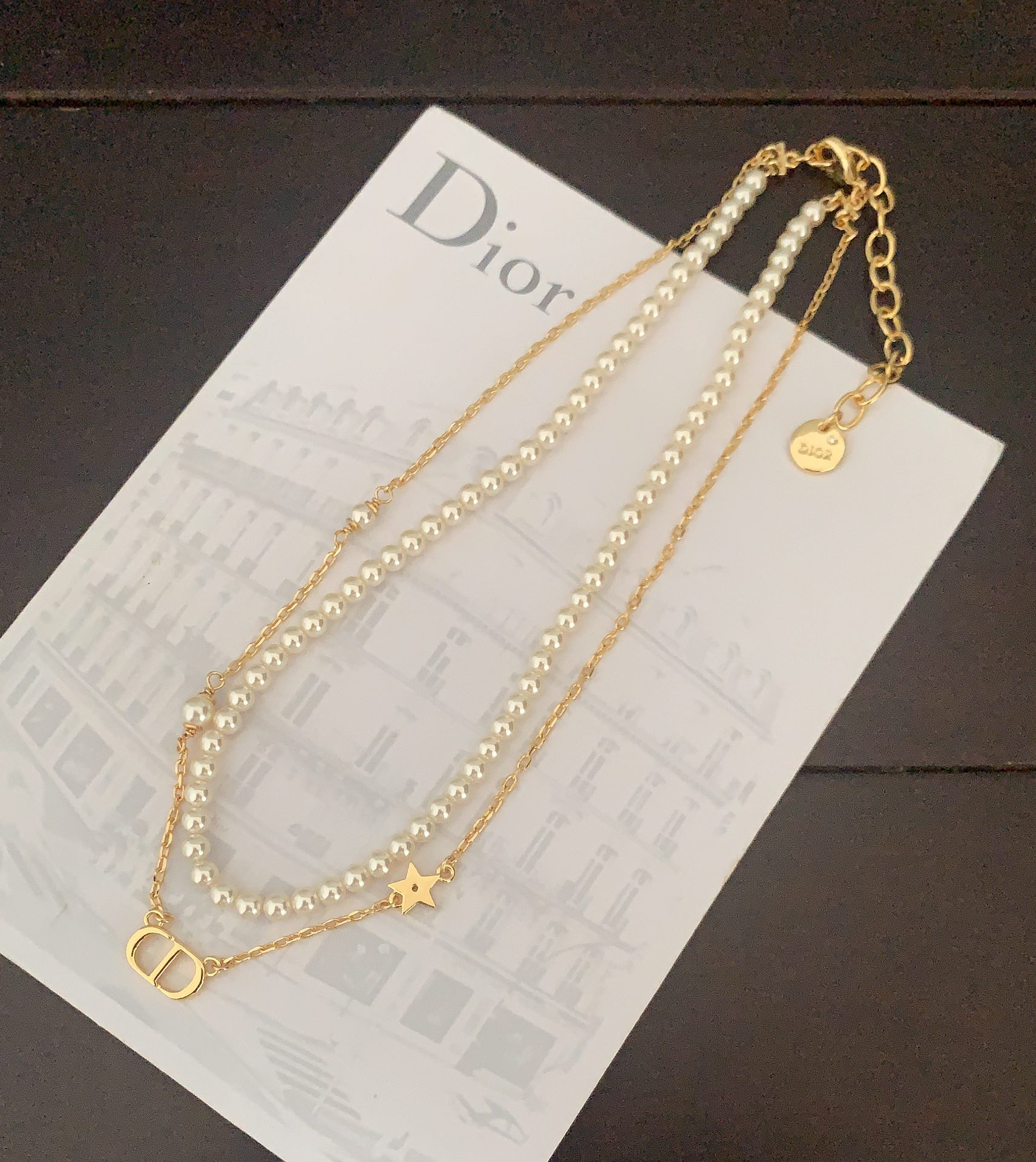 ディオール「Dior」 Pearl Éclat Double ネックレス