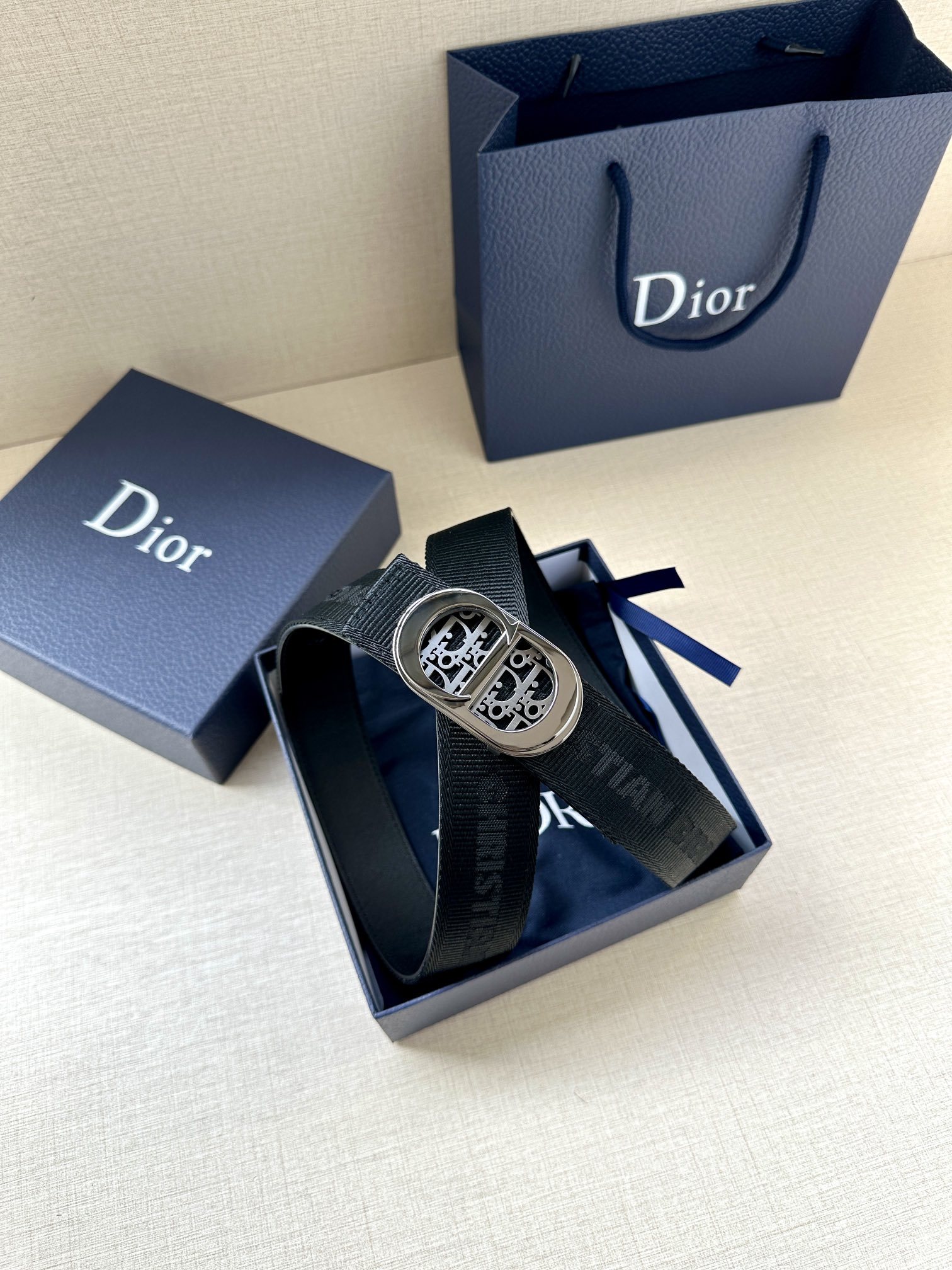 ディオール「Dior」リバーシブルベルト CDモノグラム100CM