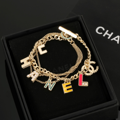 シャネル「Chanel」カラードロップ＆レターシルエット ブレスレット ブレスレット