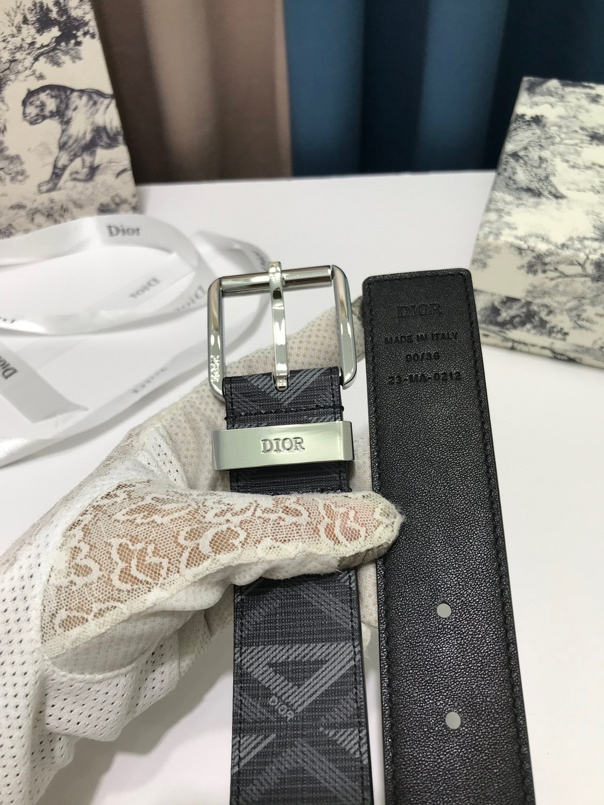 ディオール「Dior」30モンターニュ リバーシブルベルト メンズ100CM