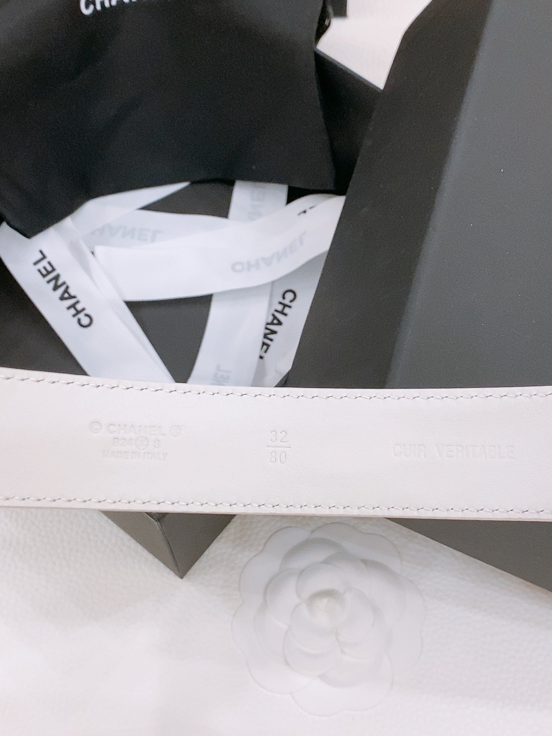 シャネル「Chanel」ダブルC レザーベルト ベルト100CM