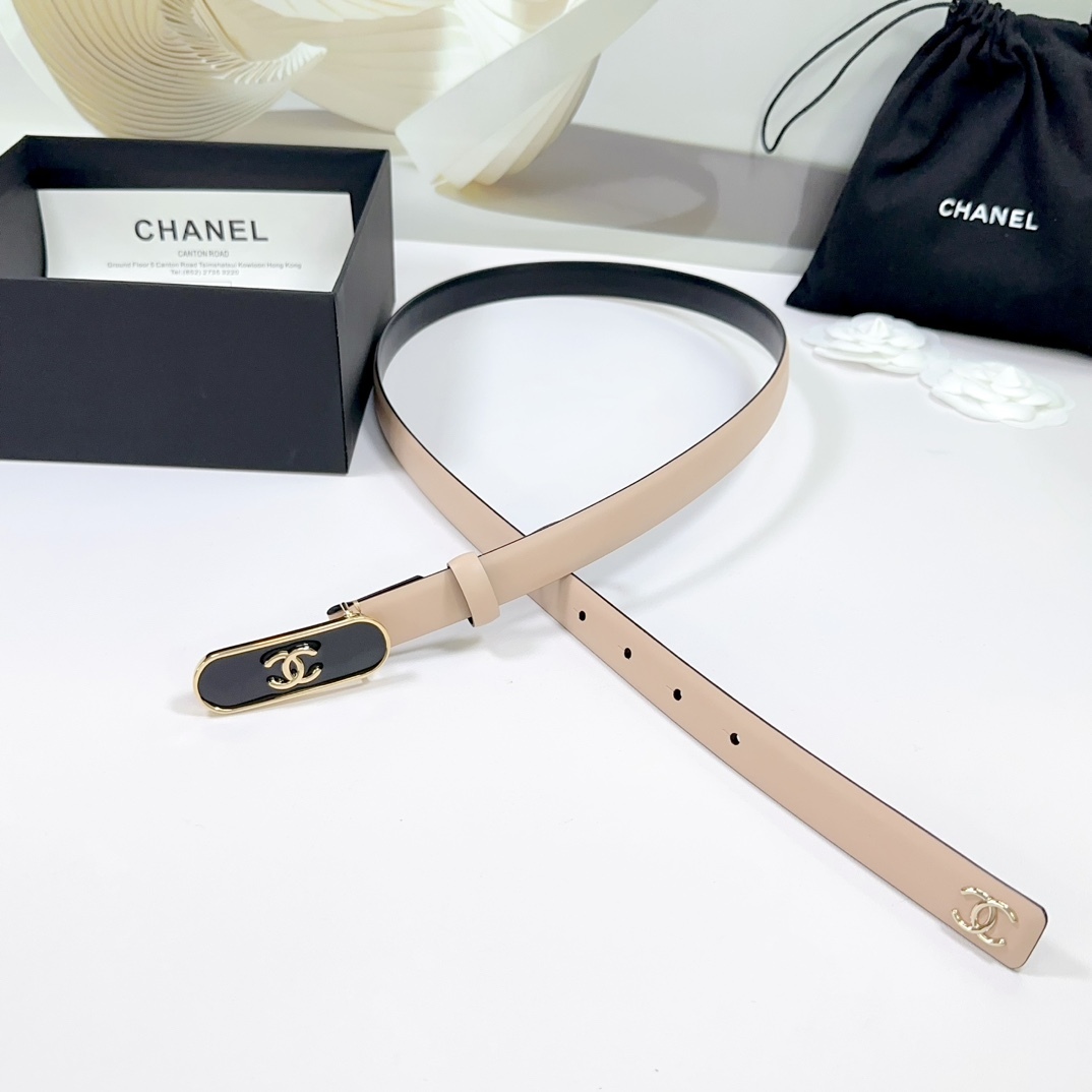 シャネル「Chanel」ダブルC レザーベルト ベルト100CM