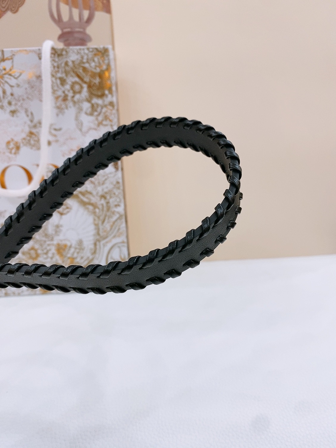 ディオール「Dior」Saddle Belt Montaigne Star レザーベルト100CM