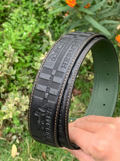 エルメス「Hermès」Jumbo Belt Buckle & ダブルフェイスレザーベルト100cm