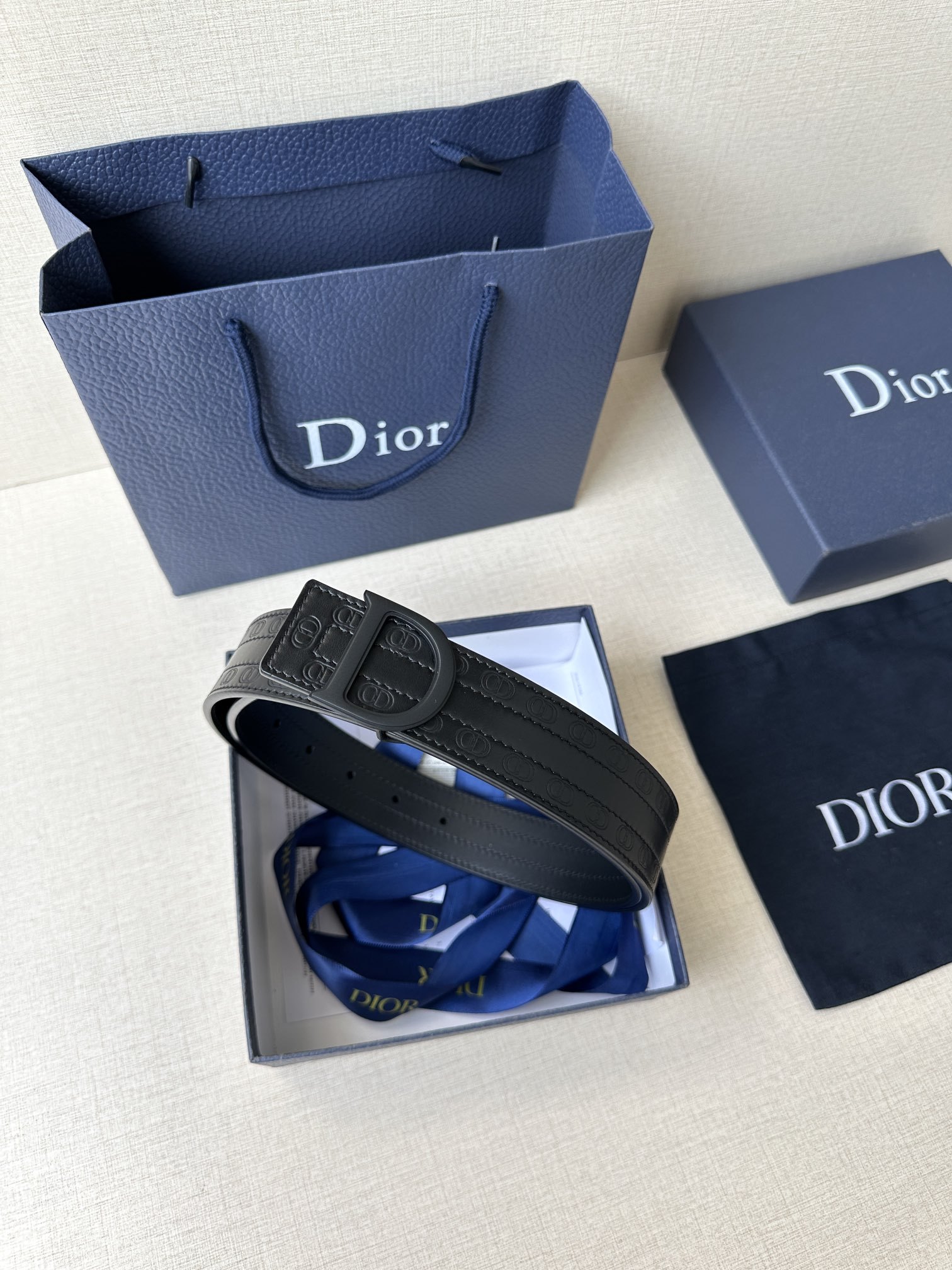 ディオール「Dior」Montaigne 3.5cm ダブルフェイスレザーベルト100CM