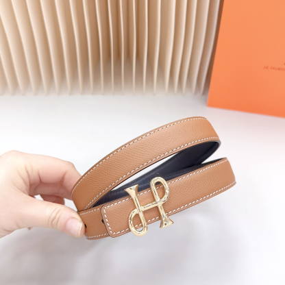 エルメス「Hermès」Jumbo Belt Buckle & ダブルフェイスレザーベルト100cm