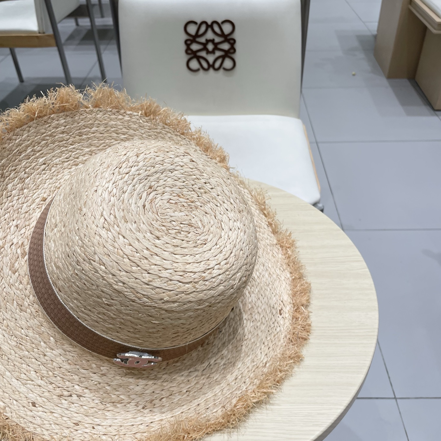 シャネル「Chanel」ラフィア ワイドブリム サンハット ハット