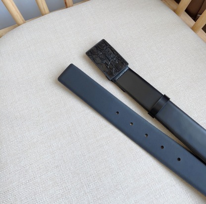 プラダ「Prada」ミックスレザーベルト サフィアーノ＆クロコダイル100CM