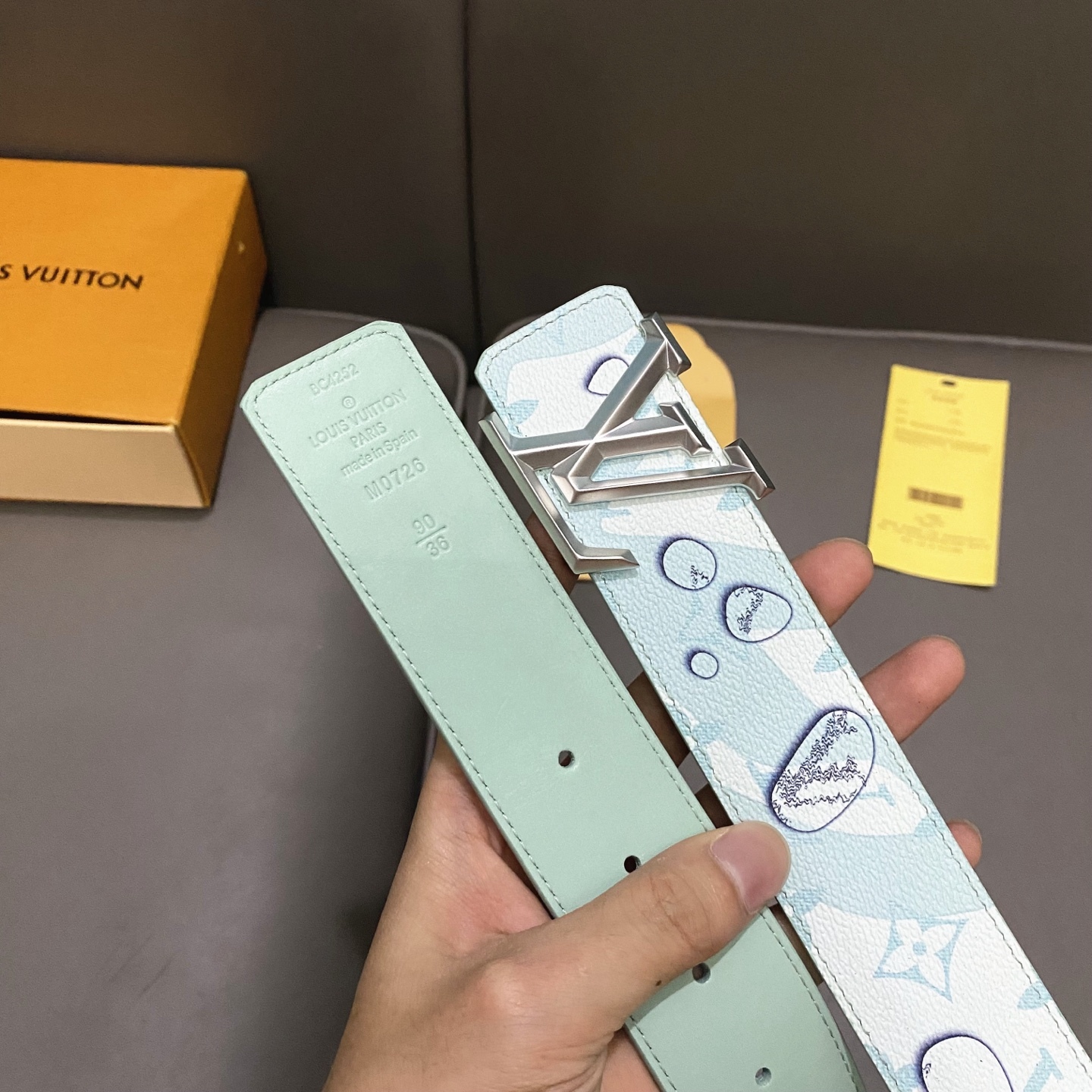 ルイ・ヴィトン「Louis Vuitton」モノグラム キャンバス＆レザー ベルト100CM