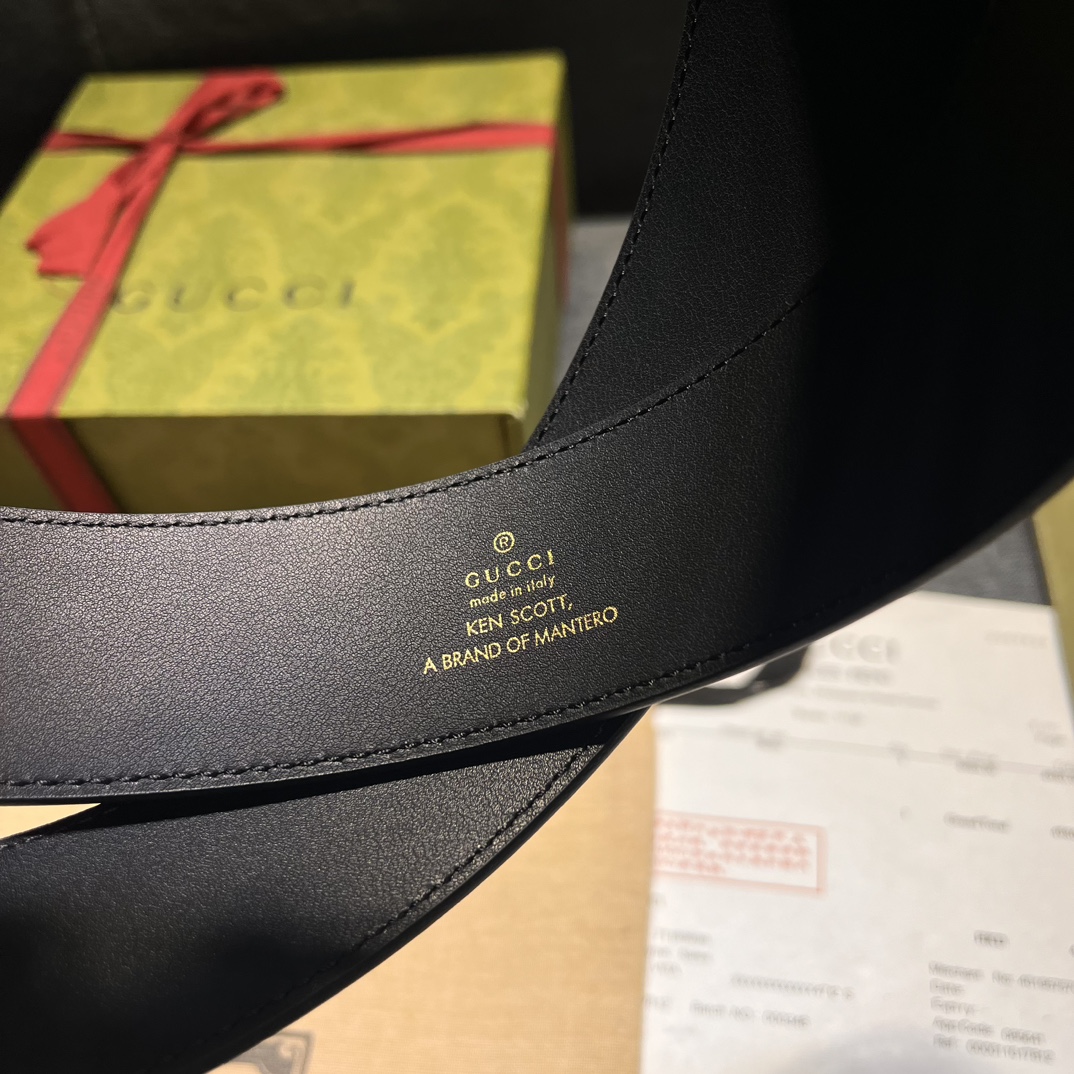 グッチ「Gucci」Ken Scott フローラル プリント GGバックル レザー ベルト100CM