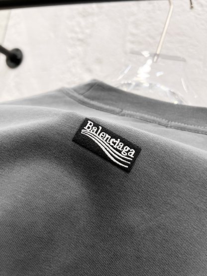 バレンシアガ「Balenciaga」ハイネックプレミアムコットン半袖Tシャツ