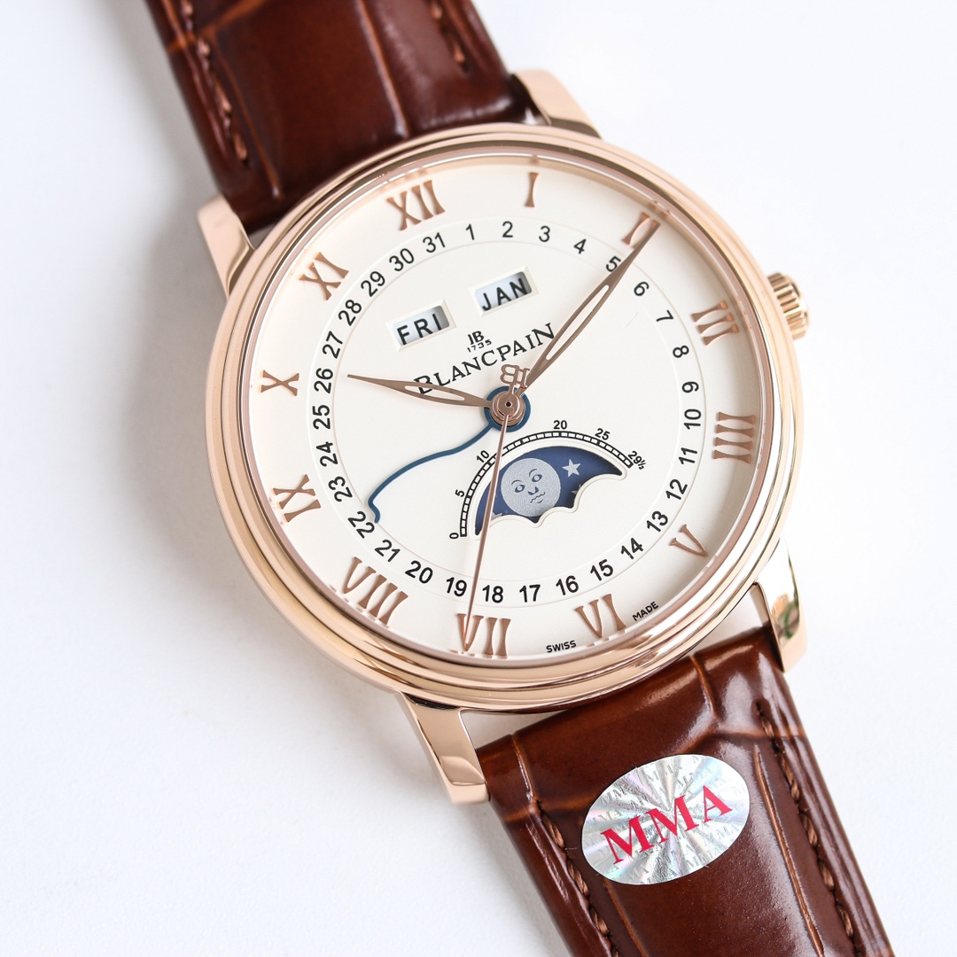 ブランパン「Blancpain」ヴィルレ クラシック 6654 月相表示 腕時計42MM