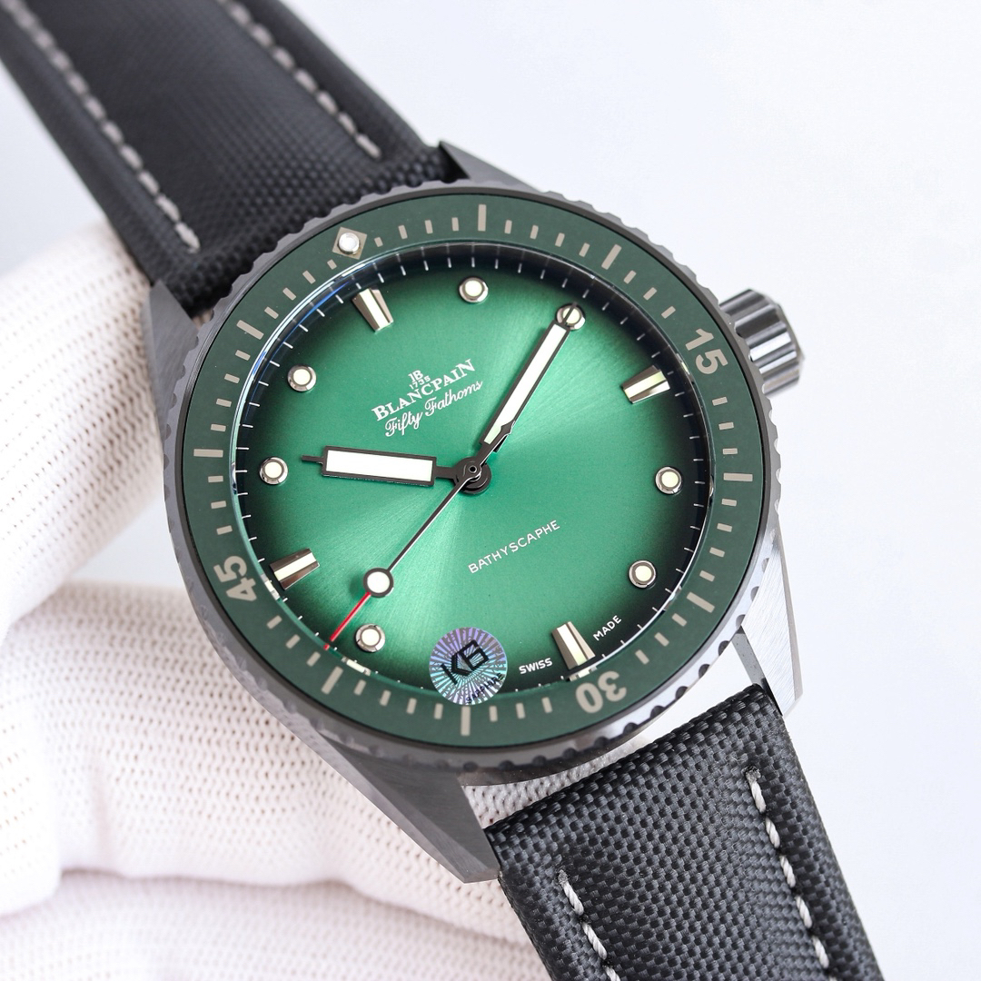 ブランパン「Blancpain」フィフティ・ファゾム バティスカーフ プラズマセラミック自動巻き腕時計42mm