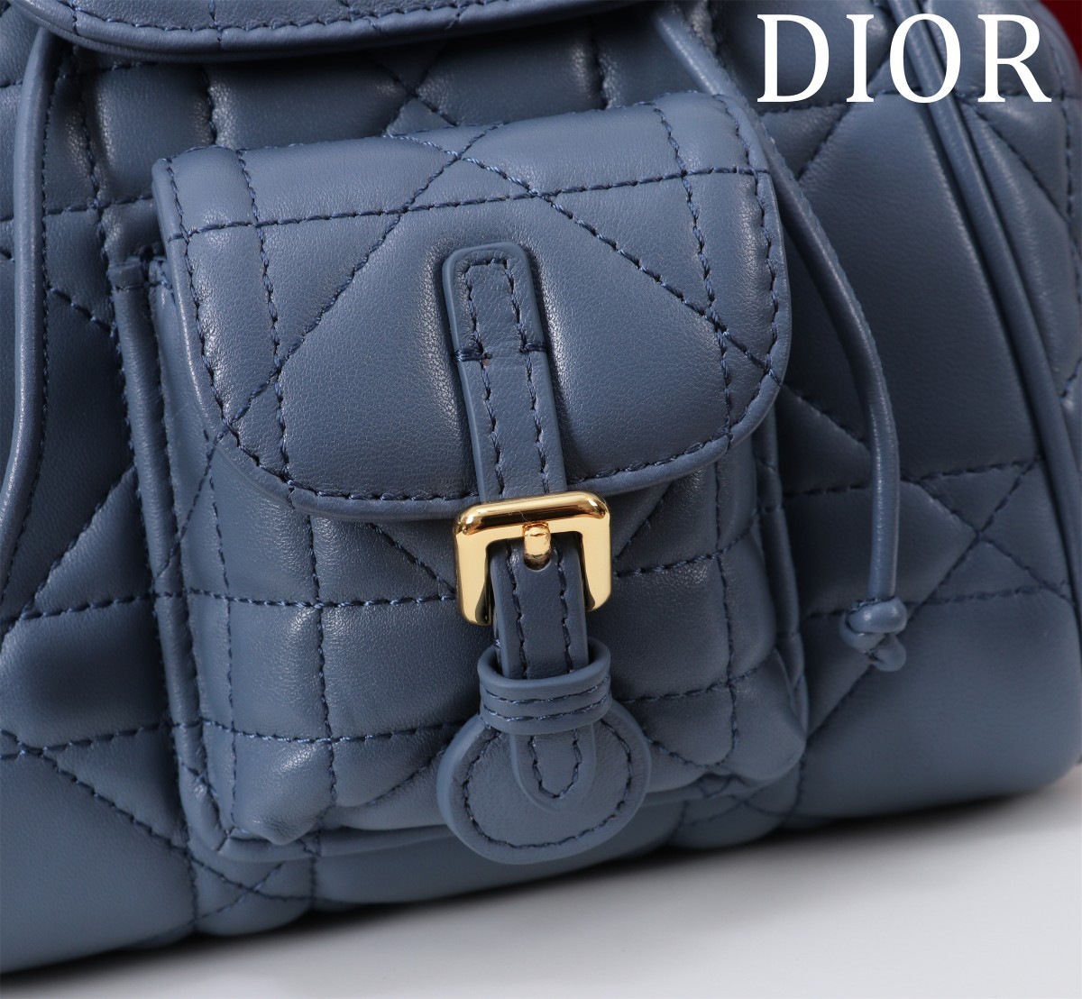 ディオール「Dior」カロ バックパック スモール ラージキャンバスキルト