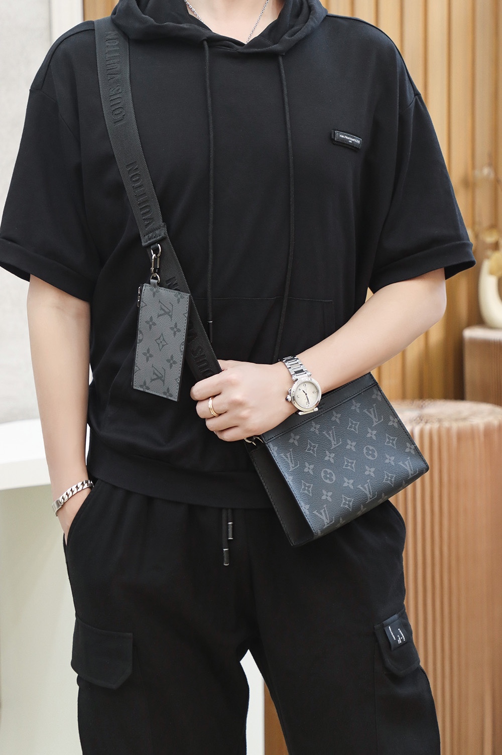 ルイ・ヴィトン「Louis Vuitton」Monogram Eclipse ポシェット・アクセソワール メンズバッグ
