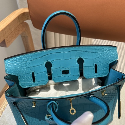 エルメス「Hermès」クーピドン ブルー ポロサス クロコダイル シルバー ハードウェア バッグ