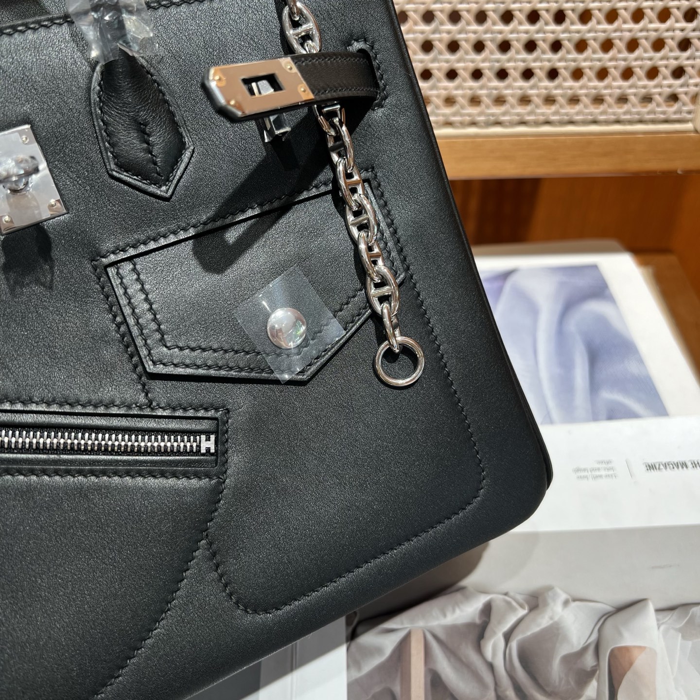 エルメス「Hermès」Rock ブラック スウィフトレザー シルバーハードウェア バッグ