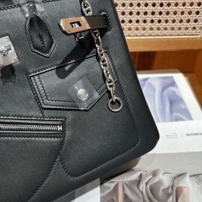 エルメス「Hermès」Rock ブラック スウィフトレザー シルバーハードウェア バッグ