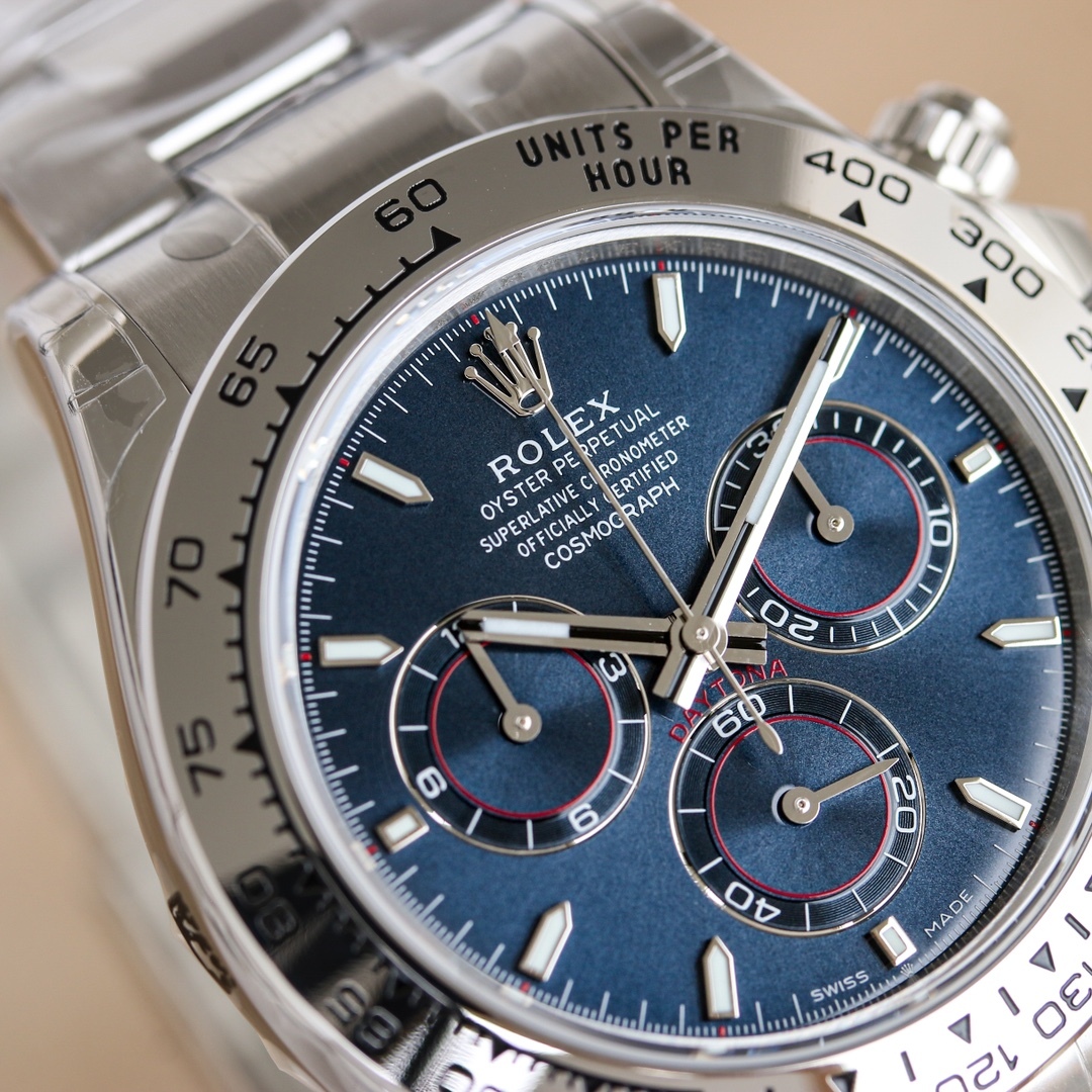 ロレックス「Rolex」 コスモグラフ デイトナ ホワイトゴールド&ブルーダイヤル メンズウォッチ40mm