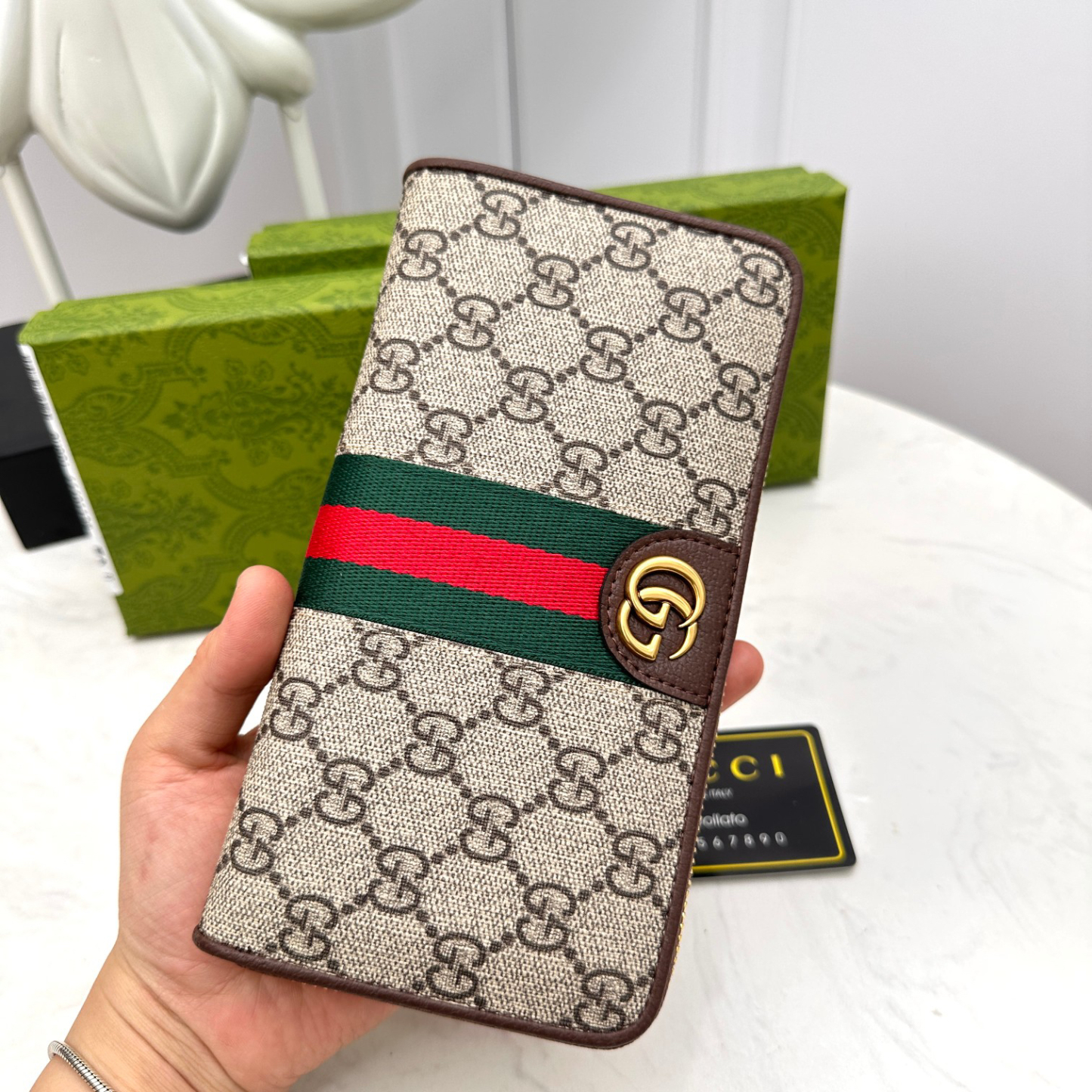 グッチ「Gucci」GG Marmont チェーンウォレット レザー ウォレット