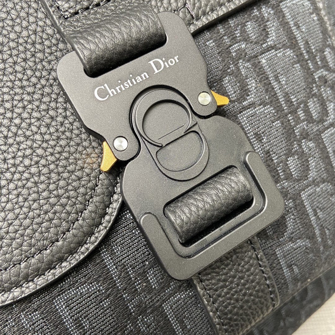 ディオール「Dior」サドル バックパック ブラック オブリーク プリント