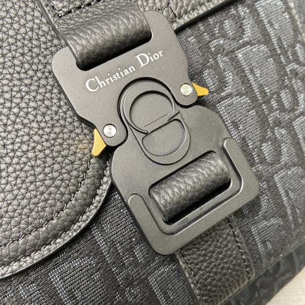 ディオール「Dior」サドル バックパック ブラック オブリーク プリント