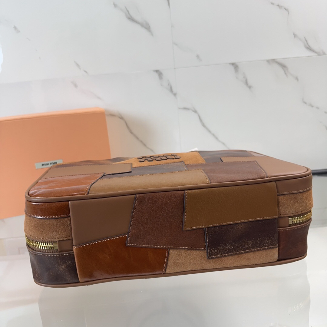 ミュウミュウ「Miu Miu」パッチワーク トートバッグ マルチレザー ラージサイズ