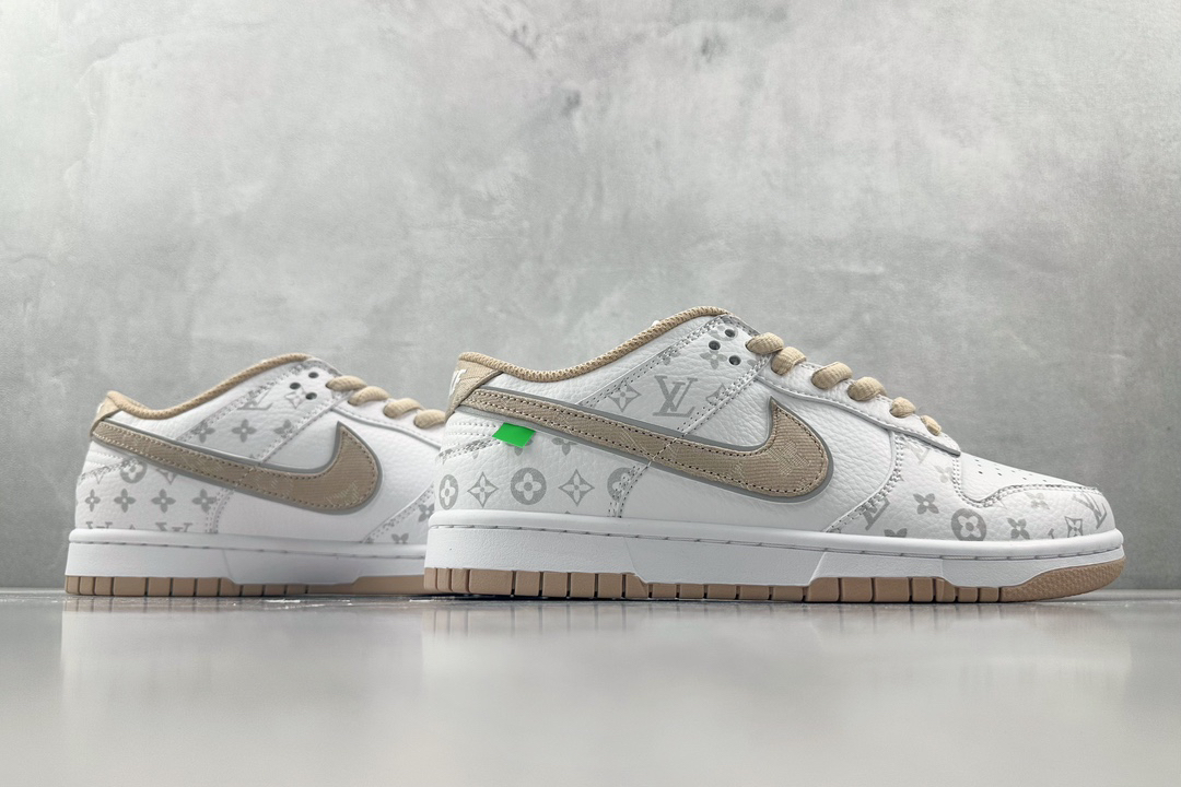 「コラボモデル」Louis Vuitton x Nike コラボ - カーキプリント" スニーカー