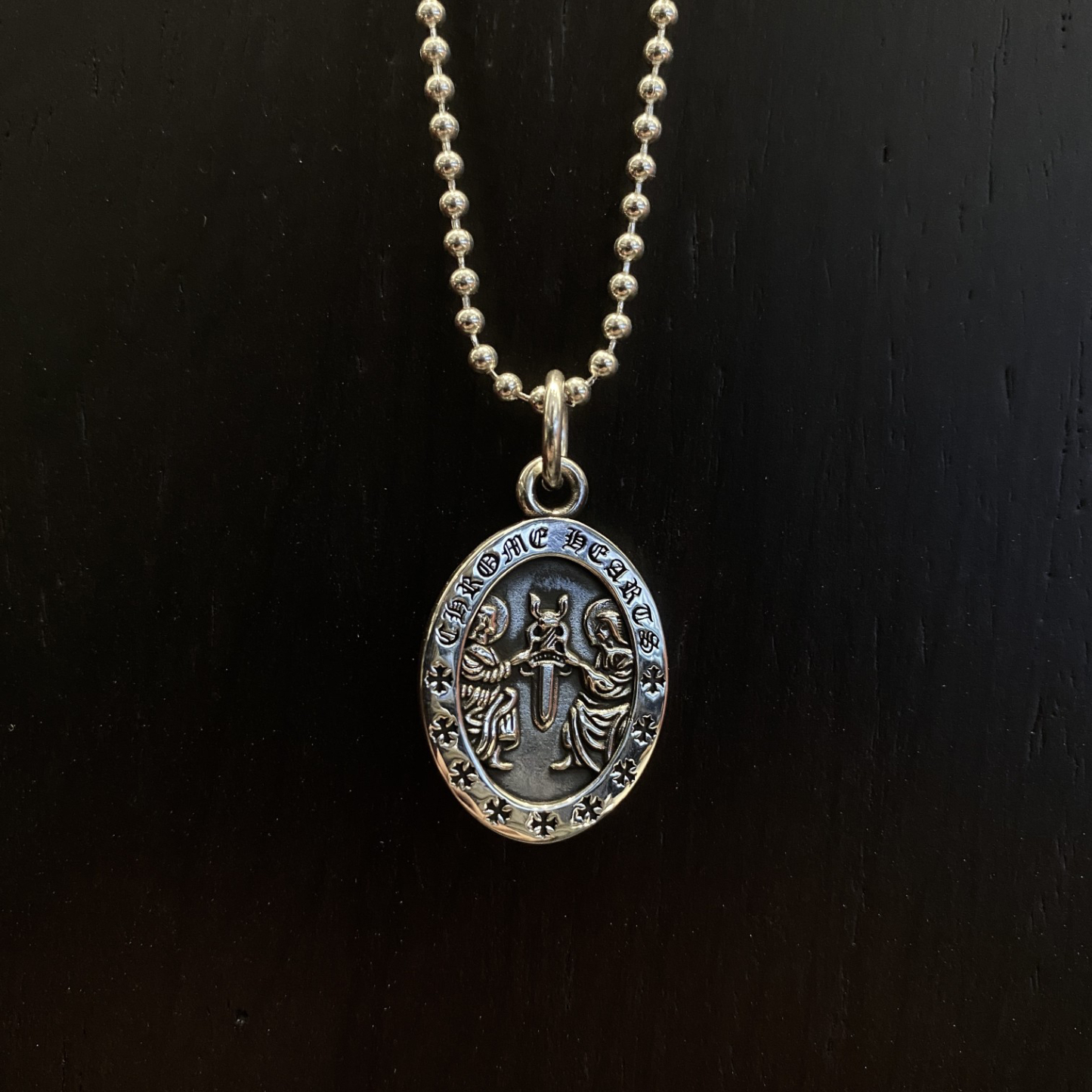 クロムハーツ「Chrome Hearts」エンジェルペンダント シルバーネックレス