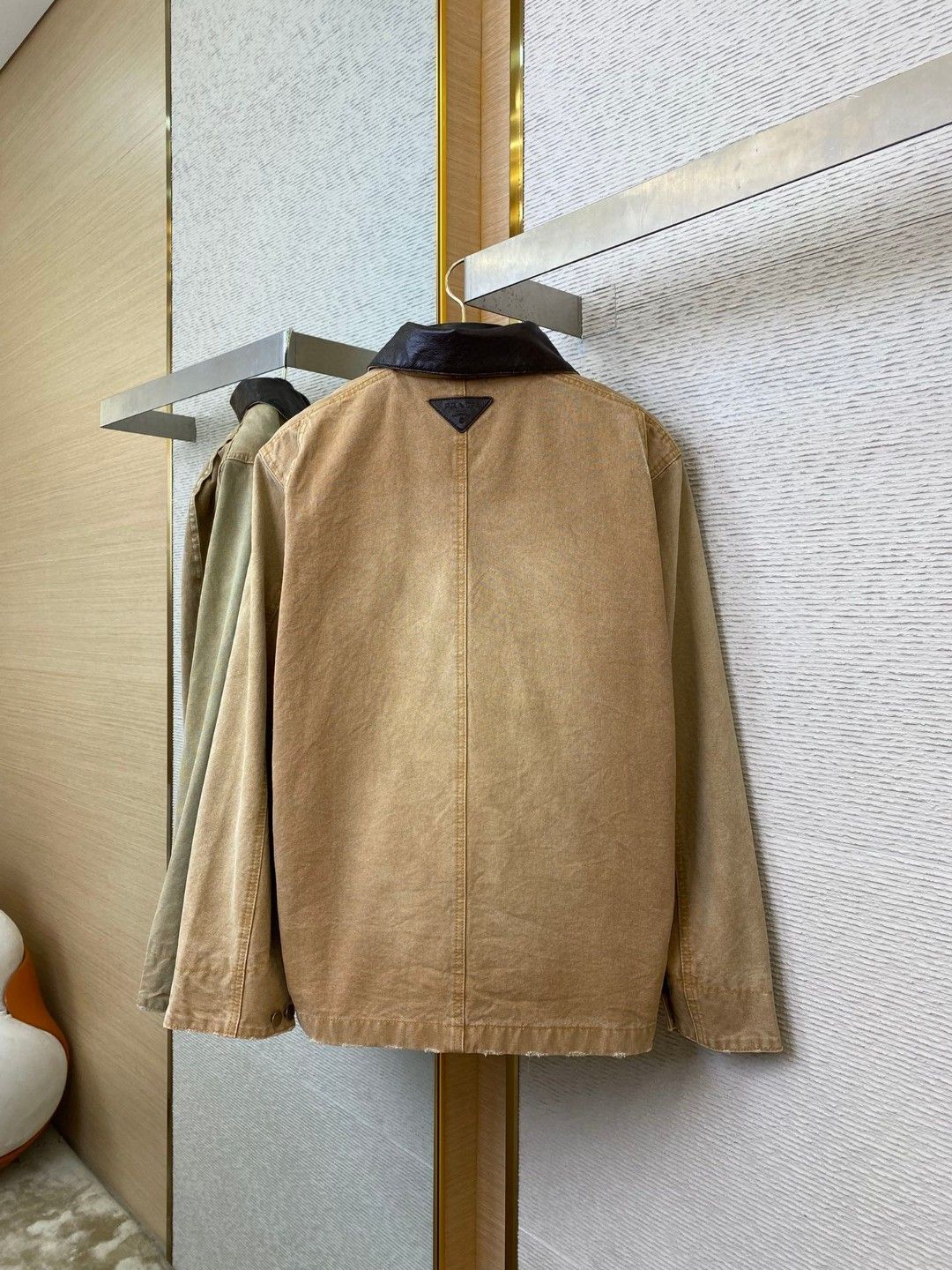 プラダ「Prada」Leather-Trimmedユーティリティジャケット