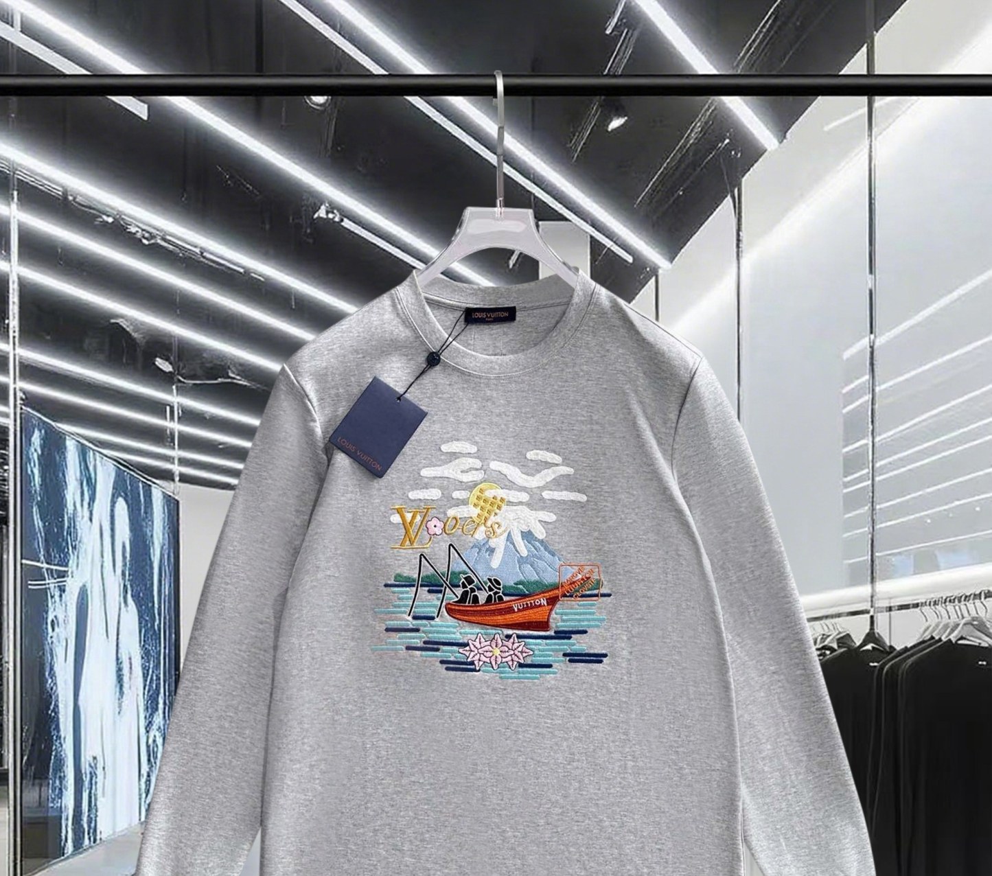 ルイ・ヴィトン「Louis Vuitton」2025秋冬 エンブロイダード ロゴ スウェットシャツ