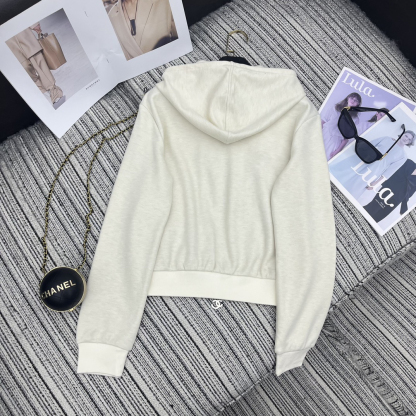 シャネル「Chanel」ダブルC エンブロイダリー パーカ & ハイウエスト ワイドパンツ セット