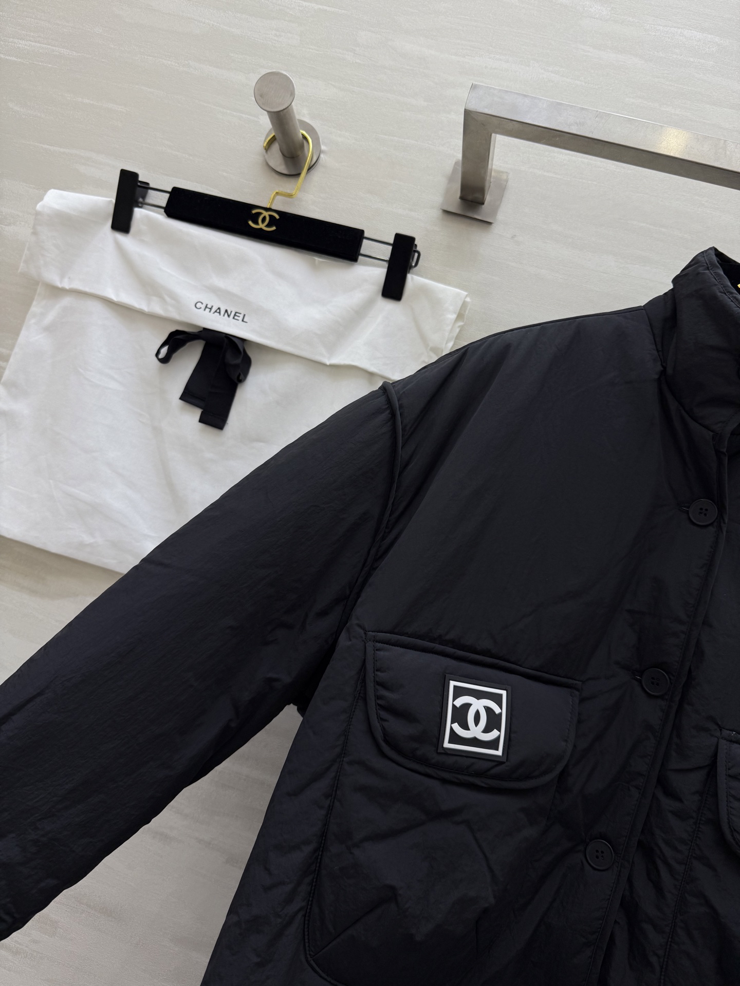 シャネル「Chanel」ヴィンテージ スタンドカラー キルトド ジャケット