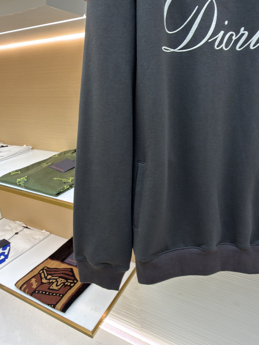 ディオール「Dior」ランニングプリント ハーフジップ スウェットシャツ